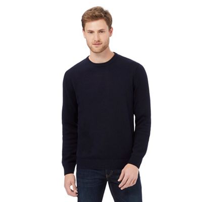 Maine New England Big and tall navy plain crew neck jumper
